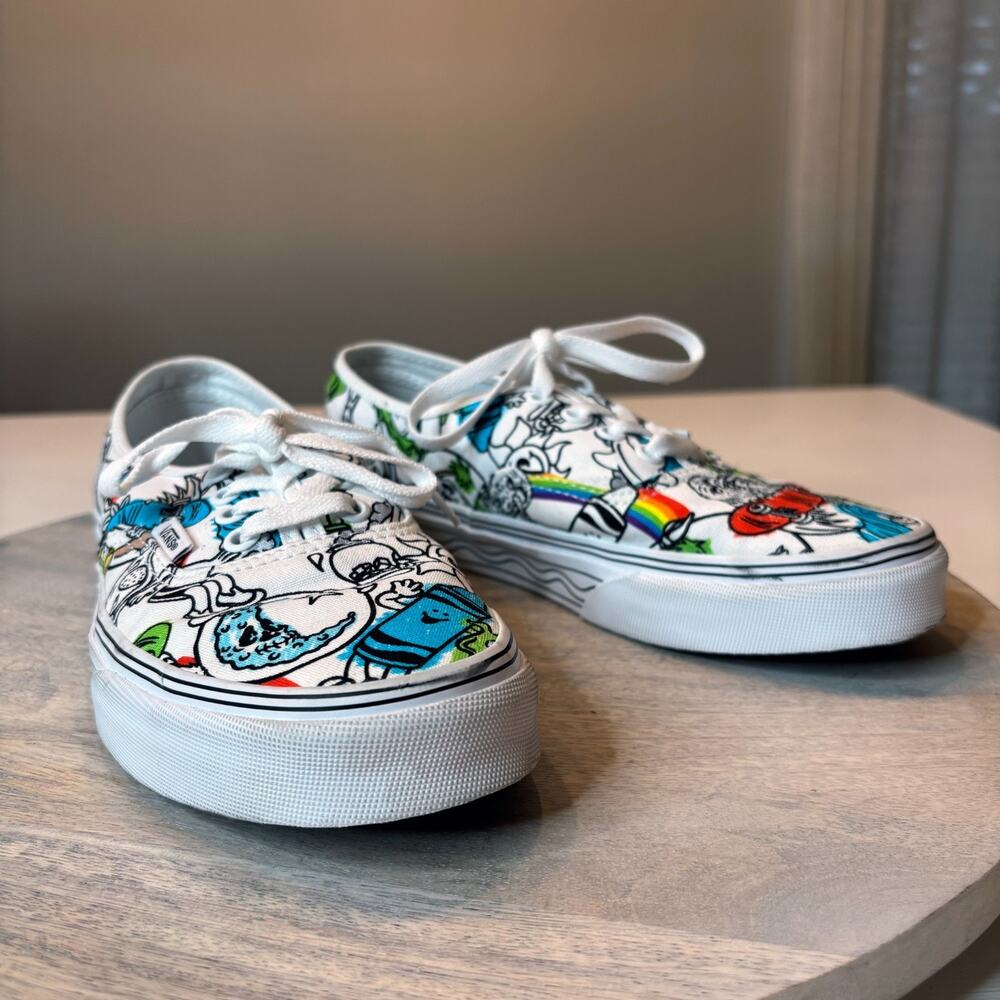 Vans X Crayola Authentic Shoes Women’s Size 7.5 White Graphic Skate Sneakers